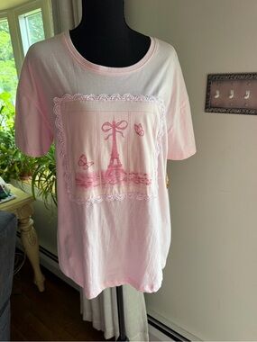 Messy Bun Just Chillin Pink Tee